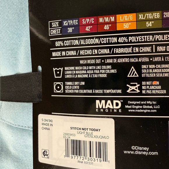 NWT Disney Men’s Stitch Graphic Print Hoodie “Not Today” Lilo & Stitch Small - Picture 9 of 11